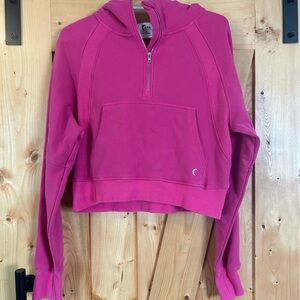 ZYIA Hot Pink Cropped Half-Zip Hoodie